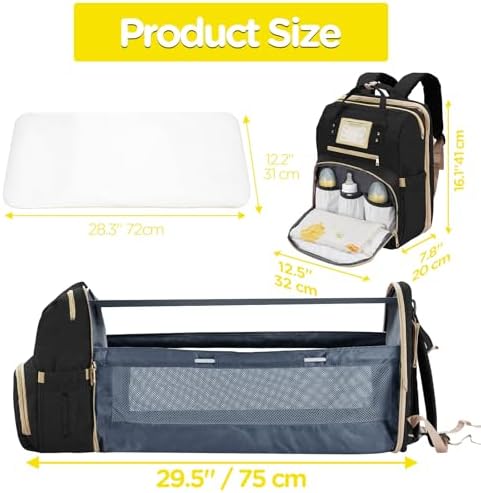 Lenski 6 in 1 Diaper Bag Backpack with Pad Shower Gifts Travel Bags for Registry Search Boys Girls Bags Newborn Essentials Accessories Stuff Unisex Dad Mom Mens - Image 5