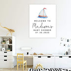 Andaz Press Personalized Large Canvas Baby Shower Welcome Sign, 16 x 20 Inches, Watercolor Sail Boat, Guestbook Alternative, Custom Baby Shower Sign, for Nautical Baby Shower, Baby Sprinkle Theme - Image 4