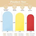 Red Yellow Blue Arch Backdrop Cover 3 Set-7.2FT, 6.6FT, 6FT Spandex Fitted Wedding Arch Stand Covers for Baby Shower Birthday Party Wedding Ceremony Photo Balloon Arch Stand Background Decorations - Image 5