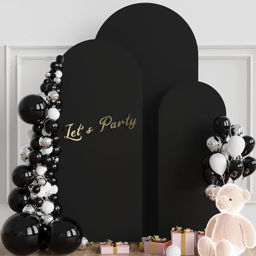 Arch Backdrop Cover Stretchy Backdrop (Black, 4+5+6FT) - Image 4