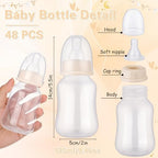 SiliFine 48 Pcs Baby Shower Favor Party Bottle Chug Game, Beige - Image 2