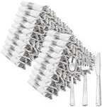 Goodluck 400PCS Silver Hammered Wrapped Silverware Set Disposable by GoodLuck