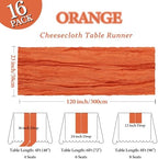 16 Pack 23 x 120 Inch Orange Table Runner 10Ft Cheesecloth - Image 2