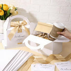 Maitys 50 Set Welcome Boxes for Wedding Guests 9x6x6 Gable Boxes, Gold - Image 4