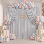 30ft x 10ft Wrinkle Free Silver Backdrop Curtain for Parties, Thick Fabric Backdrop Drapes for Wedding Space Birthday Party Photography Background Baby Shower Decor - Image 4