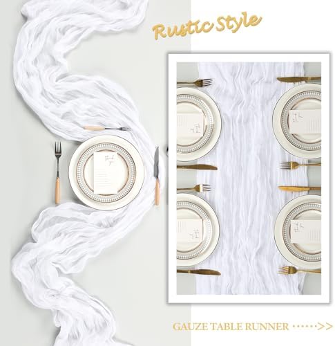 12 Pack 23 x 120 Inch White Table Runner 10Ft Cheesecloth - Image 6