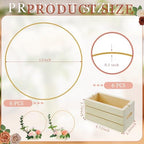 FoldTier 24 Pcs 10 Inches Metal Floral Hoop Centerpiece with Tables Stand - Image 2