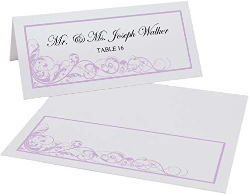 Scribble Vintage Swirl Printable Place Cards, Lavender, Set of 150 (25 Shee - Image 2
