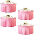 4 Pack 132 Inch Pink Round Tablecloth, Wrinkle Free Table Covers with Skirt, Spandex Fitted Tablecloths for 6 FT Tables for Wedding Photography Party Professional Events 16th Birthday Decorations by Creativepartyuniquedecorat