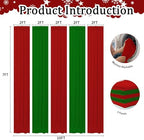 Christmas Backdrop Curtain - 10×7ft Red & Green Holiday Party Background Decor for Xmas Tree Photos, Home Festive Wall, Mall Santa Booth, Reusable Winter Celebration Decoration for Families - Image 3