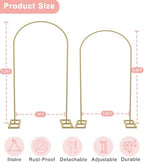 Queension 7.2FT&6.6FT Arch Backdrop Stand, Wedding Arch for Ceremony, Gold - Image 4