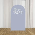 We Can Bearly Wait Theme Arch Backdrop Covers for Baby Shower Decorations Gray-Blue Arched Background Stand Fabric Cover Birthday Parties Supplies (4x7.2FT) - Image 3