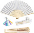 30 Pcs Personalized Wedding Fans, Custom Folding Hand Fans by Overket