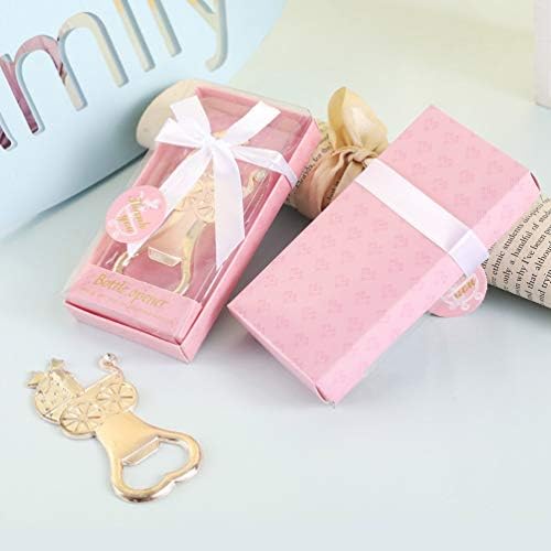 18pcs Bottle Openers for Baby Shower Favors Gifts, Bridal Baby Shower Decorations Souvenirs, Poppin Bottles Openers with Exquisite Gifts Box Used for Baby Party (Pink-Baby Carriage, 18) - Image 5