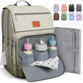 Baby Shower Gifts Diaper Bag Backpack, Baby Diaper Bag, Large Baby Bag for Boys & Girls, Waterproof, 16 Pockets, Insulated Bottle Holders, Durable,Travel-Friendly & Lightweight,Easy Organization,Beige by Pillani