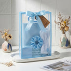 54 Pcs Baby Shower Prizes for Winners Prizes Gifts 6 Sets with Headbands Eye Masks Mirrors Hair Ties Hair Clips Socks Storage Bags Thank Card Gift Bag for Baby Shower Party Wedding (Blue) - Image 5