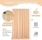 10 x 10 Feet Champagne Backdrop Curtain for Partie, Background Curtains for Photoshoot, Birthday, Wedding, Halloween, Thanksgiving, Christmas Day, New Year Party Decorations 5Ft x 10Ft, 2 Panels - Image 2