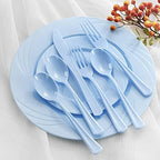 YOUBET 125Pieces Blue Plastic Plates - Blue Baby Shower Plates Disposable - Include 25 Dinner Plate 25 Dessert Plate 25 Forks 25 Knives 25 Spoons for Birthday Party & Baby Shower Gifts - Image 3