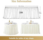 21ft Ivory Satin Table Skirt for Rectangle & Round Table Teacher Desk Skirt - Image 4