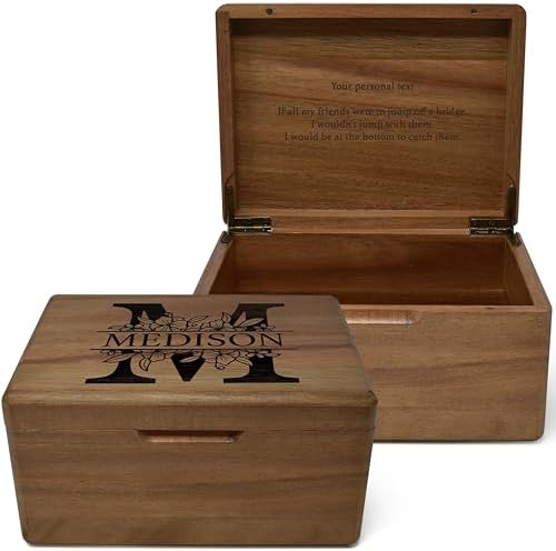 Floral Initial Keepsake Box - Personalized Memory Box for Keepsakes Wedding by TopObsession