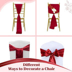 MDS® Pack of 75 Satin Chair Sashes for Wedding & Events – Apple Red - Image 4