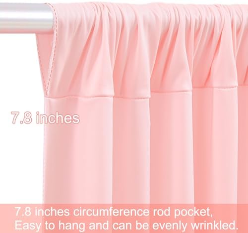 10ft x 15ft Blush Pink Wrinkle Free Backdrop Curtains for Wedding Party Backdrops Curtain Drapes Fabric Decorations Photo Back Drop Cloth for Baby Shower Photography Stage Reception - Image 7