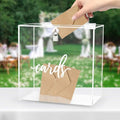 Hooqict Clear Acrylic Card Box with Lock and Slot, Thick DIY Wedding Gift Card Box for Party, Graduation, Wedding Reception, Retirement, Bridal or Baby Shower, Raffle Ticket Money Envelope Holder by Hooqict