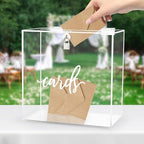 Hooqict Clear Acrylic Card Box with Lock and Slot, Thick DIY Wedding Gift Card Box for Party, Graduation, Wedding Reception, Retirement, Bridal or Baby Shower, Raffle Ticket Money Envelope Holder by Hooqict