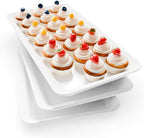 Bumusty 3-Pack Large Melamine Serving Trays Set, 17 x 8.6 in, White by BUMUSTY