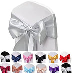 Silver Satin Chair Sashes Bows for Chair,7x108inchs,50pcs by Maiangel