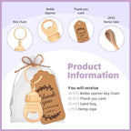 50Pcs Popping Bottle Openers Baby Shower Party Favors for Guests, Bottle Opener Return Gift and Souvenirs with Organza Bags Thank You Cards for Theme Decoration Supplies (Gold - Image 3