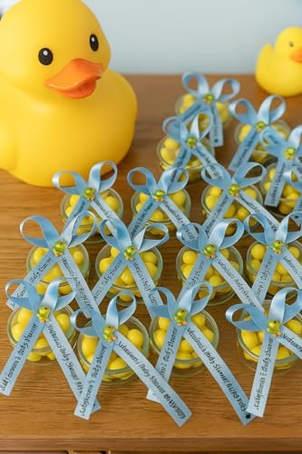 25 Personalized Ribbons Assesmbled Bows Custom Bridal Shower Favor Party Favors Wedding Bridesmaid Memorial Ribbons Funeral Baby Invitations Mis XV años Quinceanera (Aqua) - Image 2