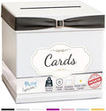 Merry Expressions White Wedding Card Box for Party with 7 Ribbons, Gift Card Box Holder For Birthday, Graduation, Reception, Sweet 16, Bridal or Baby Shower Party Large 10"x10"x10" inches by MerryExpressions