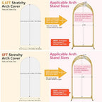 Wedding Arch Cover (7.2FT, 6.6FT, 6FT) Set of 3 Spandex Fitted Wedding Arch Stand Covers for Round Top Chiara Arch Backdrop Stands Cover for Birthday Party Ceremony Banquet Decor White - Image 4