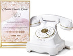 Audio Guest Book Wedding Phone with One-Touch Playback & Adjustable Volume for Wedding, Anniversary, Birthday Parties, Baby Shower(White S) by FiayaComVintageTelephone
