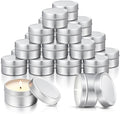 Conelist 24 Pcs Mini Candle Tins with Lids, Party Favors DIY Tealight Bulk by Conelist