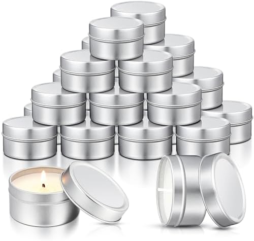Conelist 24 Pcs Mini Candle Tins with Lids, Party Favors DIY Tealight Bulk by Conelist