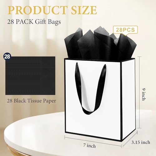 Addblu 28 Pack Bulk Luxury Gift Bags with Handles & 28 Tissue Papers - Image 2