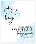 Andaz Press Custom Large Baby Shower Welcome Sign, 16" x 20", Baby Blue Watercolor It's A Boy Personalized Canvas Welcome Sign, Signage, Canvas Sign for Baby Sprinkle, Fall Baby Shower Decorations by AndazPress