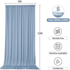 40ftx12ft Dusty Blue Backdrop Curtains for Parties, Wrinkle Free Polyester Photo Backdrop Drapes 8 Panels 12 ft Long Back Drop Cloth Drapery for Wedding Birthday Photography Background Party - Image 6