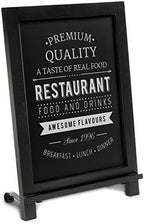 HBCY Creations Rustic Black Wooden Tabletop Chalkboard with Legs/Vintage Wedding Table Sign/Small Kitchen Countertop Memo Board/Antique Wooden Frame (12" x 17", 4- Black) by HBCYCreations