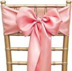 Pack of 50 Satin Dusty Pink Chair Sashes Bows 7 X 108 Inch Universal Chair Ribbons for Wedding Ceremony Party Banquet Restaurant Event Chair Decorations - Dusty Pink Chair Sashes 50 Pack by ZSJFMF