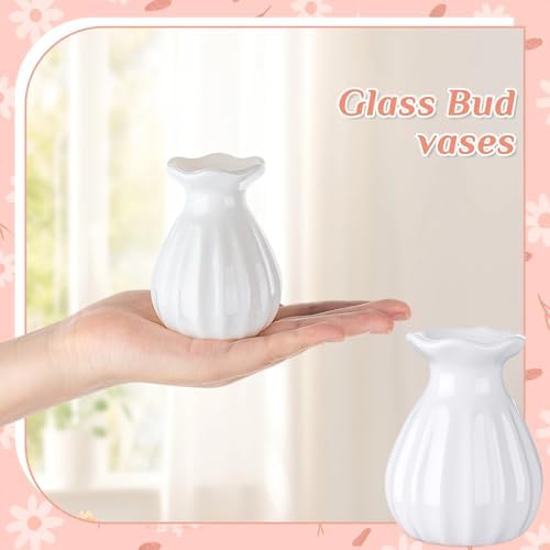 20 Pieces 3.5 Inch Glass Bud Vase Mini, White - Image 2