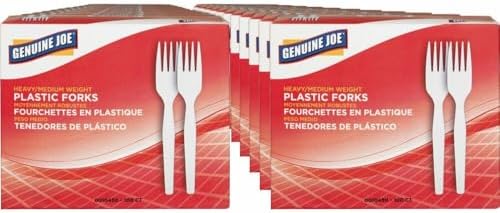 Genuine Joe Heavyweight White Plastic Forks (Pack of 4000) by GenuineJoe