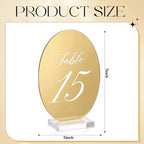 Novabright 1-15 Oval Wedding Table Number Plates with Transparent Stand - Image 4
