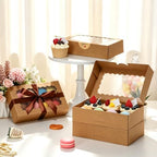 8x5x2 Auto-Popup Cookie Boxes with Window, Brown, 60 Pack - Image 4