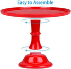 Round Cake Stand 11" Melamine Cake Display Stand Dessert Cupcake Display Tray for Graduation,Wedding,Birthday,Party,Baby Shower,Anniversary,Ceremony,Christmas (Red - Image 3