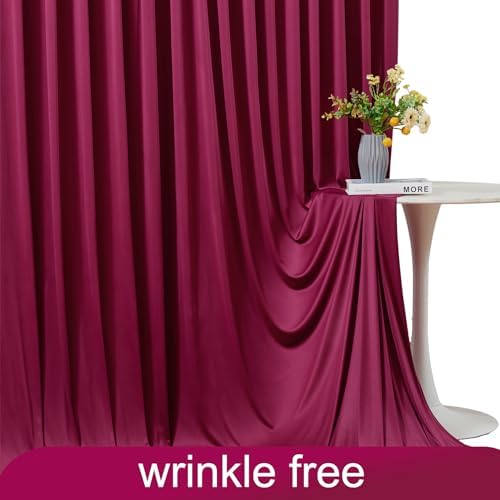 50ft x 10ft Wrinkle Free Burgundy Wedding Backdrop Curtains for Party Bridal Shower Reception Decorations Burgundy Fabric Curtain Backdrops Drapes for Photography Baby Shower Birthday Background - Image 6