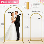 Metal Arch Backdrop Stand, Set of 2 (7.2ft/6ft), Wedding Arch Stand - Image 3