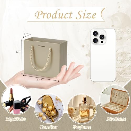 EQOREIIN 24 PCS Small Gift Bags with Handles, 5.5x 2.5x4.7 Inches Mini Bag - Image 3